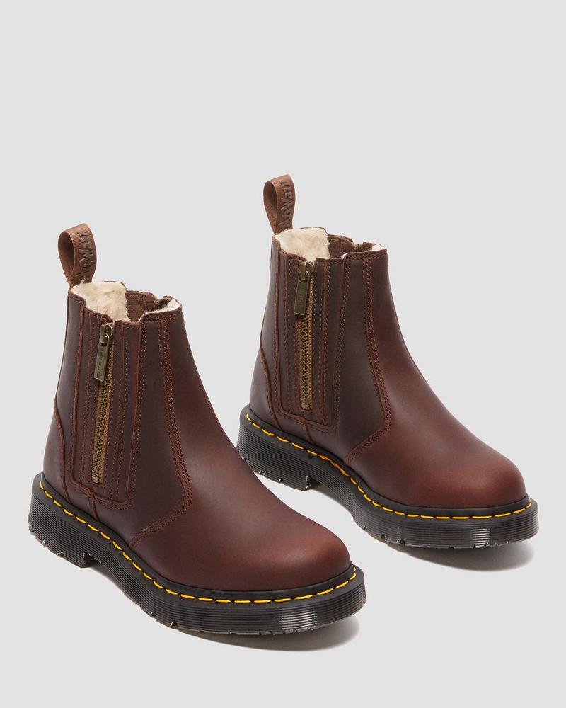 Dr Martens 2976 DM's Wintergrip Zip Enkellaars Dames Bruin | NL 81PJJ